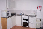 Holiday Flats Blackpool - Apartment 2 Kitchen area. Microwave, Fridge, Cooker